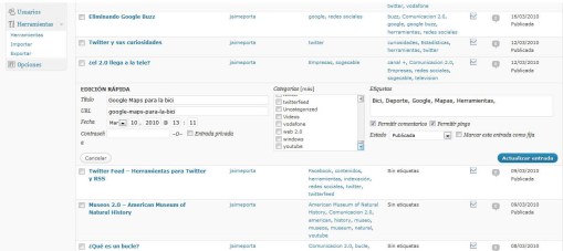 Configurando el blog después de su importación