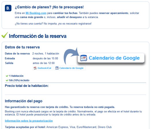 Booking - Compartir Calendario