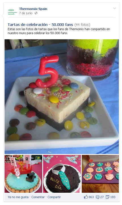Fotos subidas por usuarios en la promoción 50000 fans de Thermomix