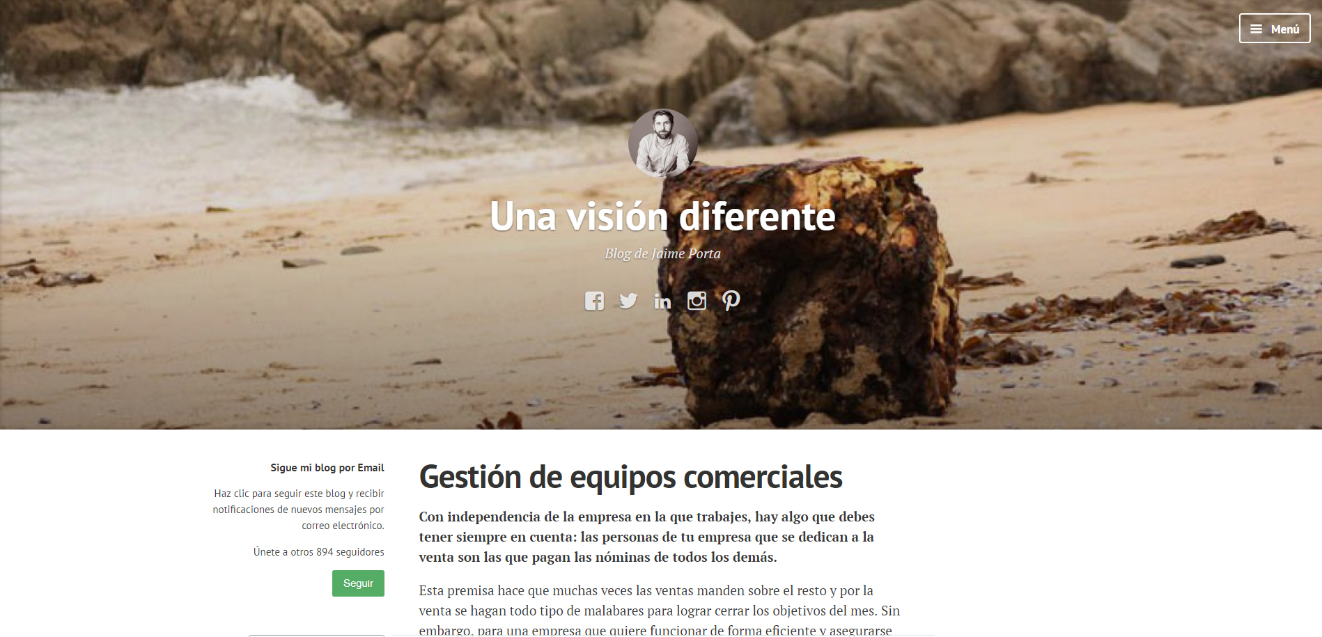 Nuevo diseño del blog de Jaime Porta